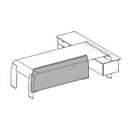 Фронтальная панель для столов руководителей на опорной тумбе, кожа лакировка черная