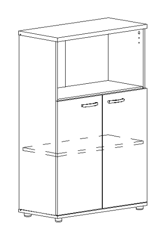 Шкаф средний полузакрытый серый
