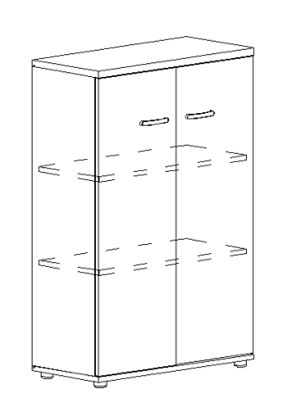 Шкаф средний закрытый антрацит премиум / мокко премиум