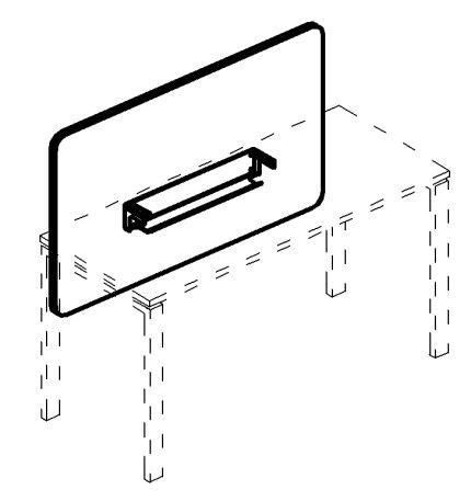 Экран для стола 140 настольный фронтальный тканевый с кабель-каналом 