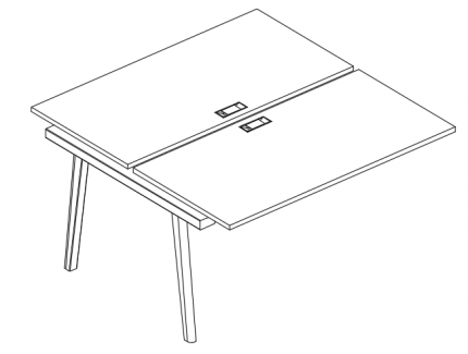 Секция стола рабочей станции (2х140) серый