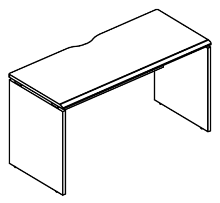 Стол письменный на каркасе ДСП (1 скос)  вяз либерти / вяз либерти