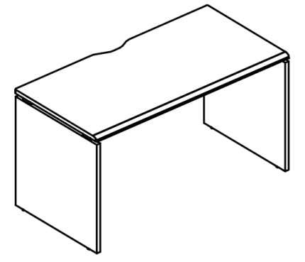 Стол письменный на каркасе ДСП (1 скос)  вяз либерти / мокко премиум