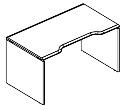 Стол эргономичный "Симметрия" на каркасе ДСП (2 скоса)  вяз либерти / вяз либерти