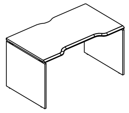 Стол эргономичный "Симметрия" на каркасе ДСП (1 скос) вяз либерти / мокко премиум