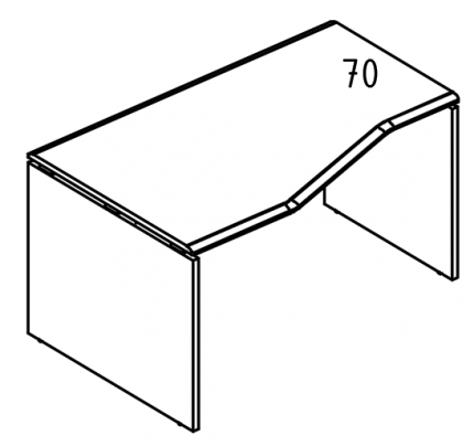 Стол эргономичный "Техно" на каркасе ДСП (2 скоса) левый вяз либерти / вяз либерти