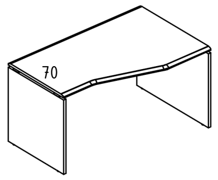 Стол эргономичный "Техно" на каркасе ДСП (2 скоса) правый вяз либерти / вяз либерти