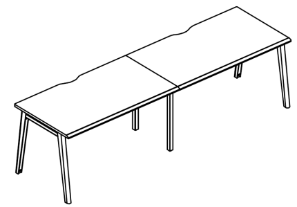 Рабочая станция каркас МТ 1 скос (2х120) вяз либерти / белый, вставка белая