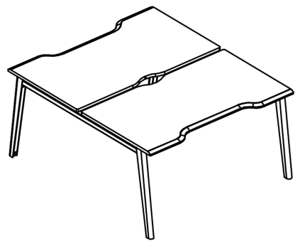 Рабочая станция Симметрия каркас МТ 1 скос (2х160) вяз либерти / белый, вставка белая